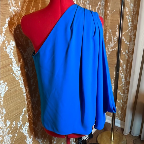 Trina Turk Blue Asymmetrical Blouse - Picture 3 of 8